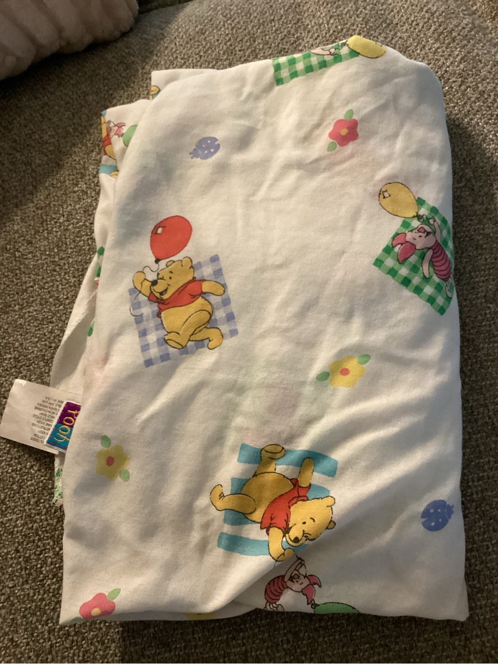 Disney Winnie the Pooh vintage crib sheet